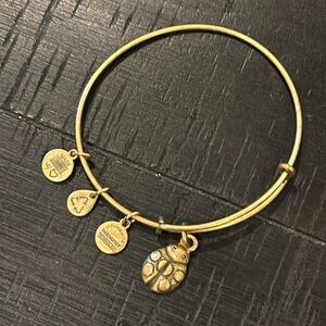 Alex and Ani Goldtone Adjustable Bangle Ladybug Charm Bracelet​